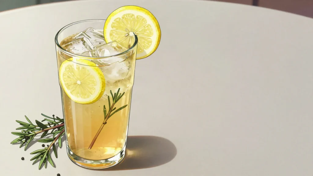 Almdudler, alpine herb lemonade, Austria's cherished soft drink, Austria drink, anime style