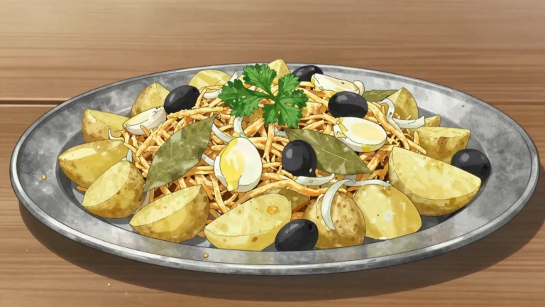 Bacalhau à Brás, drawn in the atlas's manga style
