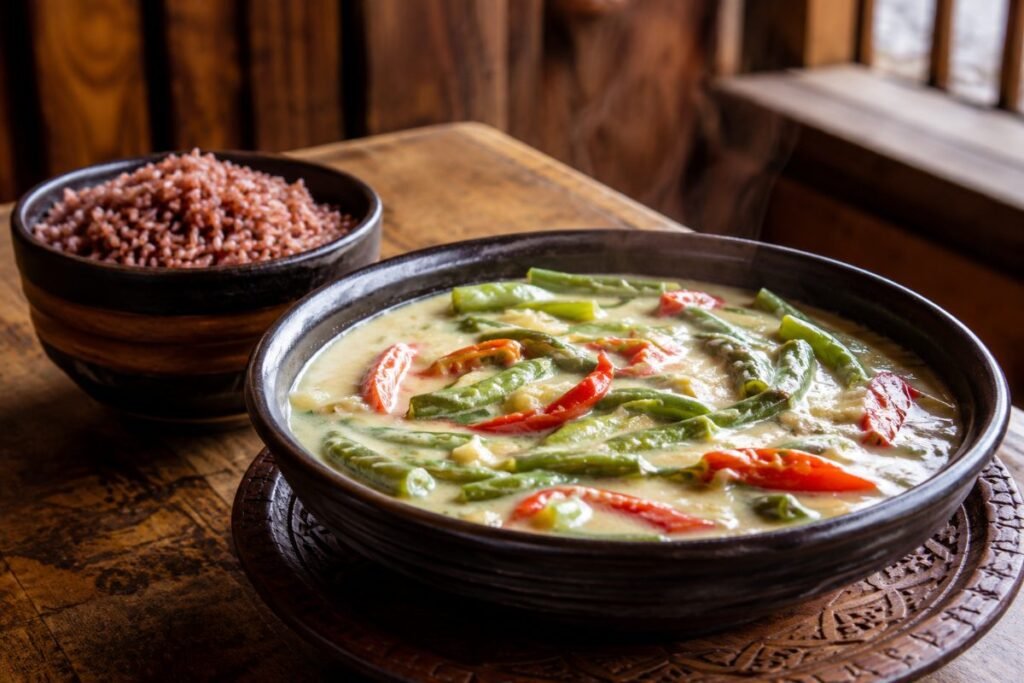 Ema Datshi, national dish of chilies cooked in melted cheese sauce, Bhutan main, anime style