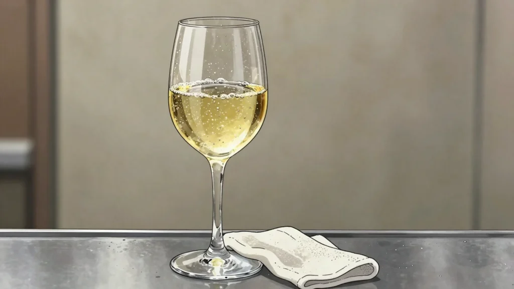 Gespritzter, white wine lengthened with sparkling mineral water, drunk all summer, Austria cocktail, anime style