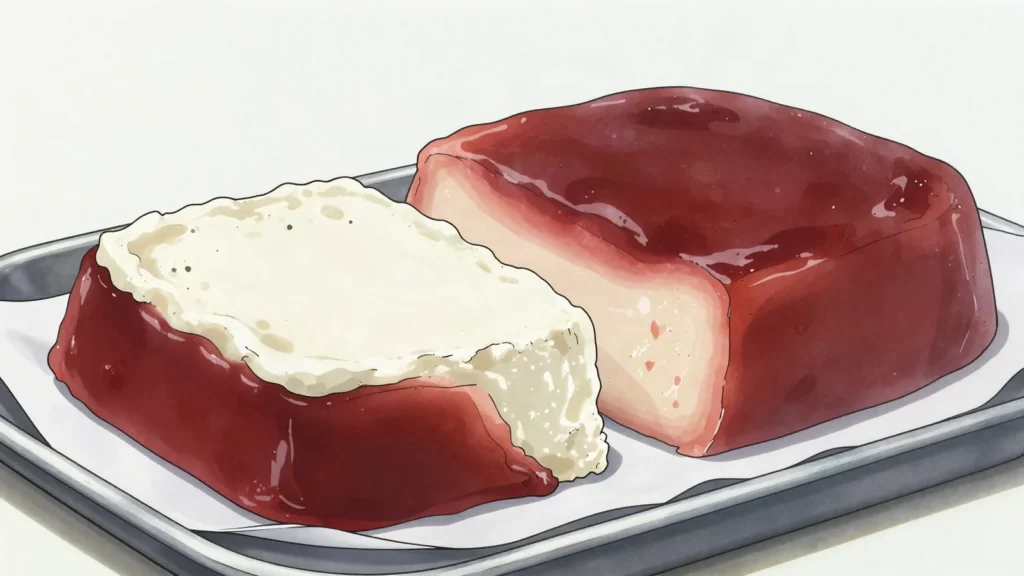 Romeu e Julieta, slab of guava paste eaten with a slice of fresh Minas cheese, Brazil dessert, anime style