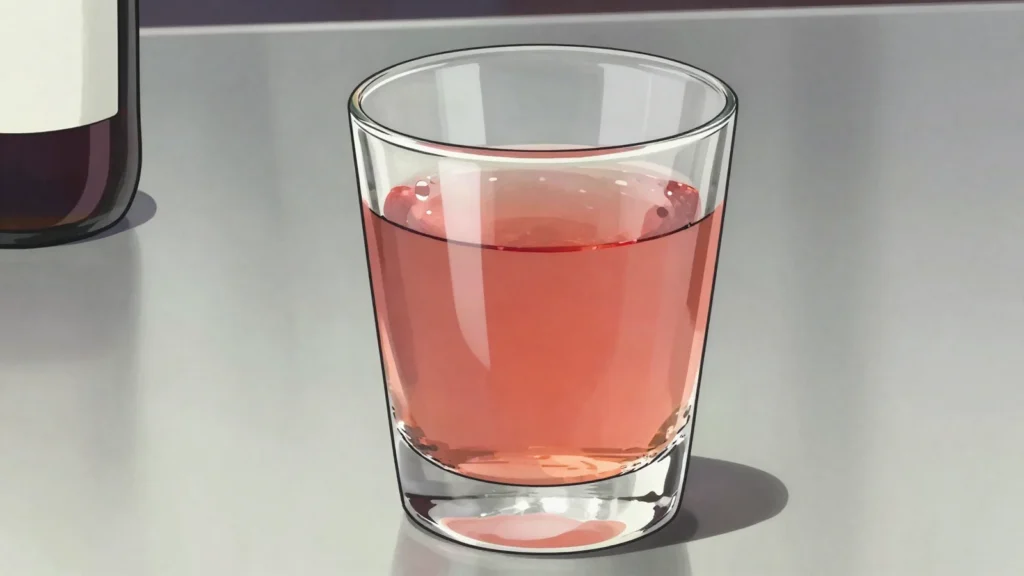 Bevanda, wine cut with water, drunk with meals along the Adriatic coast, Montenegro cocktail, anime style