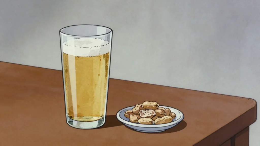 Bia Hoi, fresh unpasteurised draught beer delivered daily, drunk on plastic stools, Vietnam wine & spirit, anime style