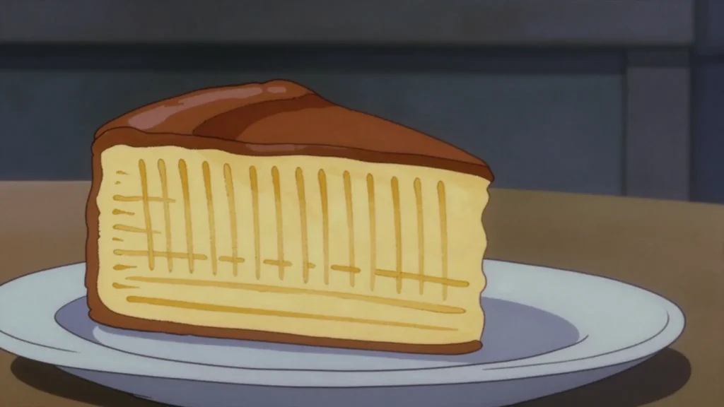 Bika Ambon, yellow honeycomb cake of tapioca and coconut milk, chewy and faintly fermented, Indonesia dessert, anime style
