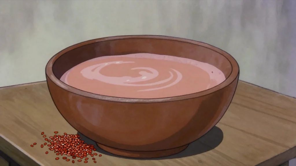 Bojalwa, homebrewed sorghum beer for village gatherings, Botswana wine & spirit, anime style