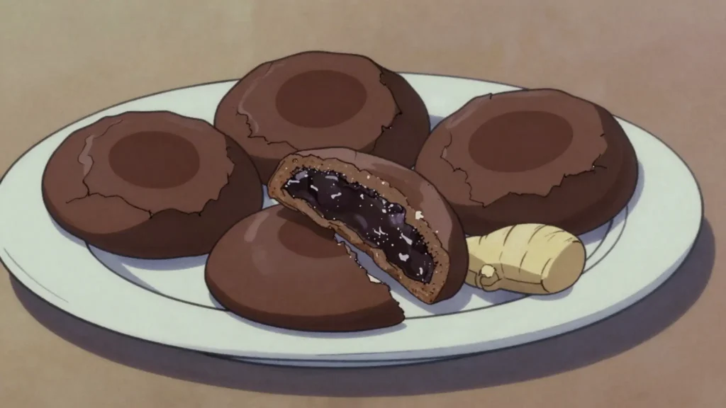 Bonbon siwo, dense molasses and ginger cookies, spiced and chewy, Haiti dessert, anime style