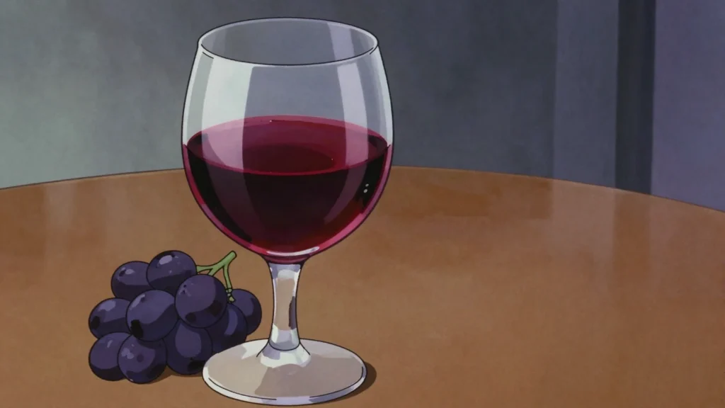 Bordeaux wine, red blends of cabernet and merlot from the Gironde, aged in oak, France wine & spirit, anime style