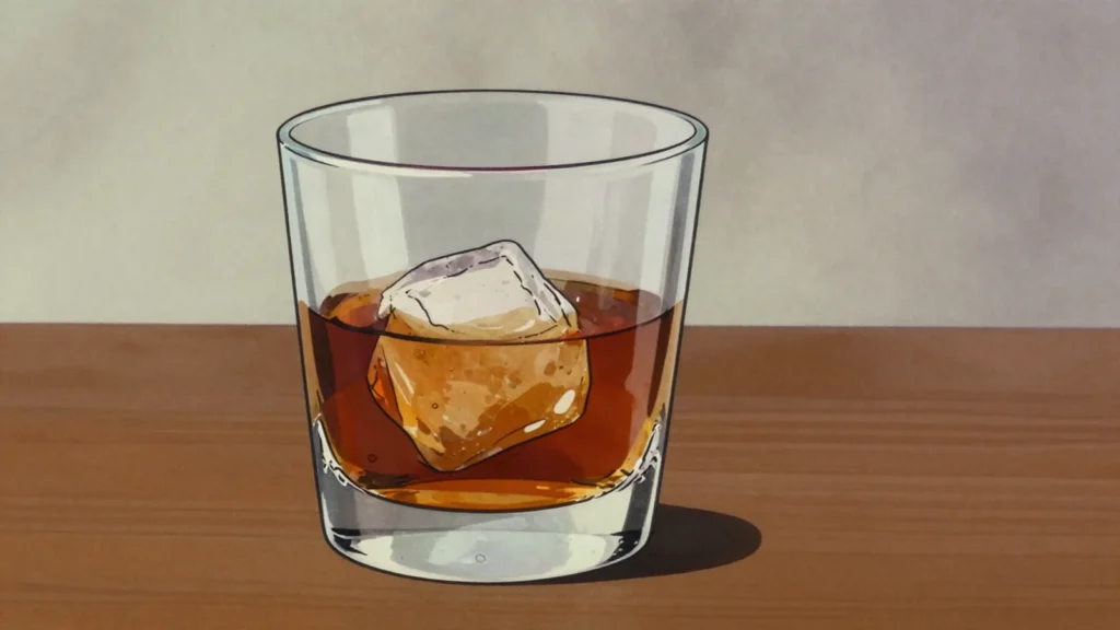 Bourbon, corn-based whiskey aged in new charred oak, drunk neat or in cocktails, United States wine & spirit, anime style