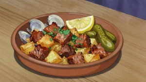 Carne de porco à alentejana