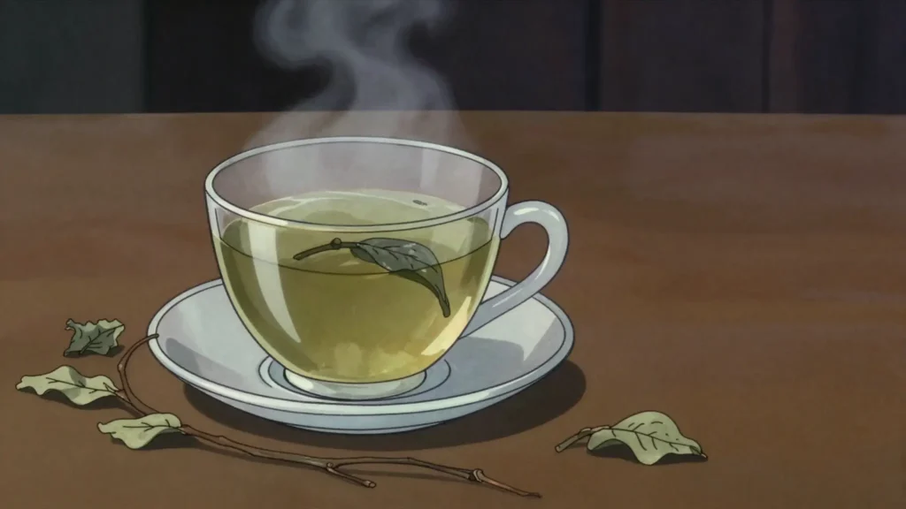Cerasee tea, very bitter tea brewed from the dried bitter melon vine, Jamaica drink, anime style