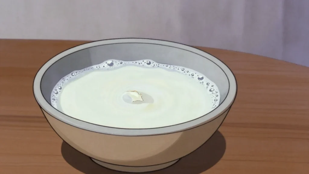 Chal, sparkling sour fermented camel's milk, desert thirst-quencher, Turkmenistan fermented & pickled, anime style