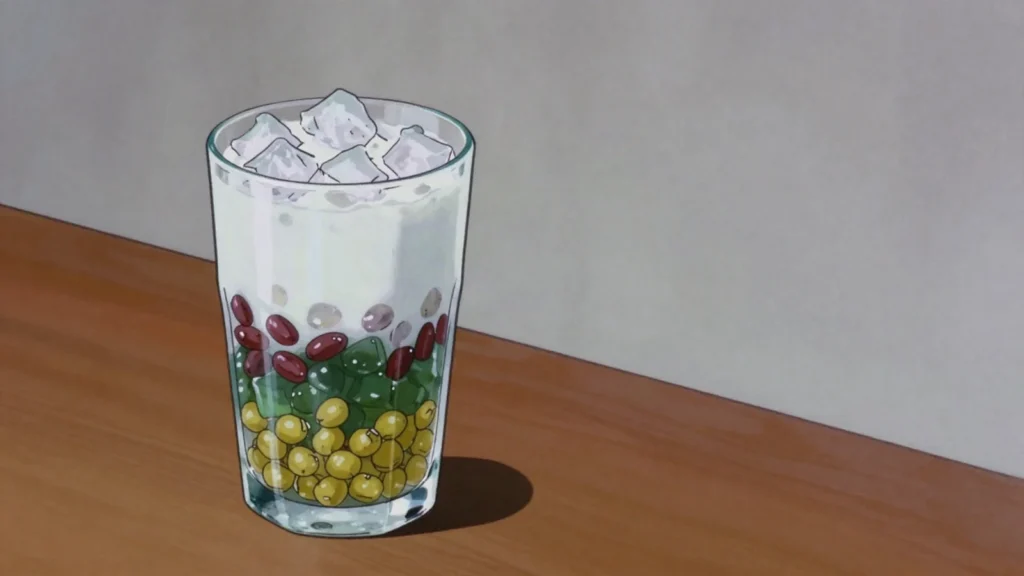 Che, sweet layered puddings of beans, jellies and coconut milk, Vietnam dessert, anime style