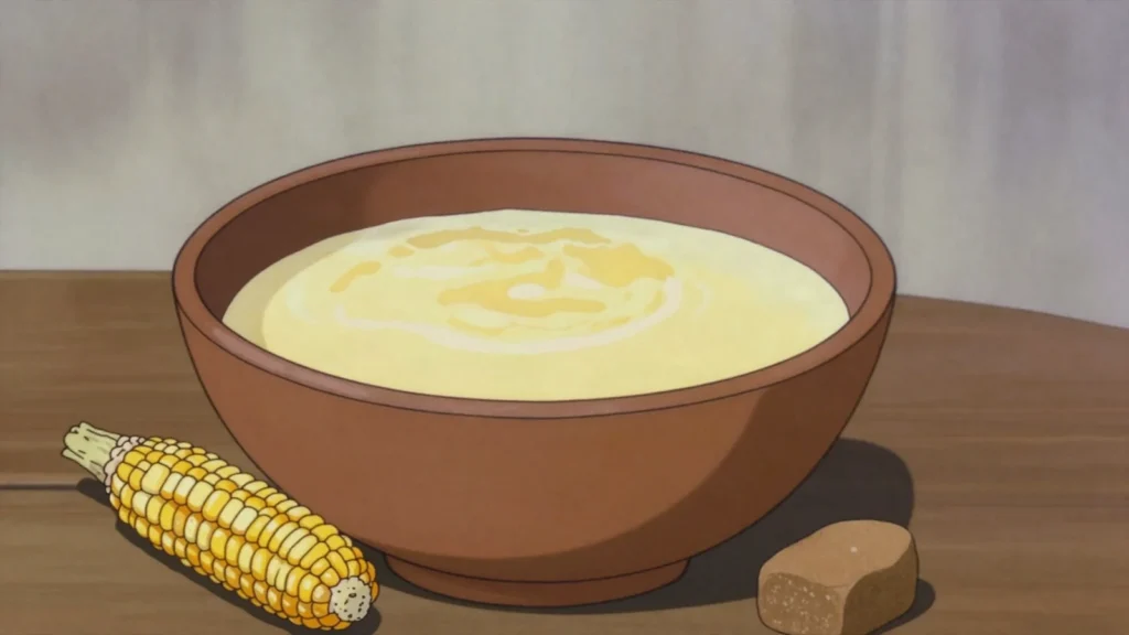 Chicha de maíz, fermented maize drink served in gourds at Guanacaste fiestas, Costa Rica wine & spirit, anime style