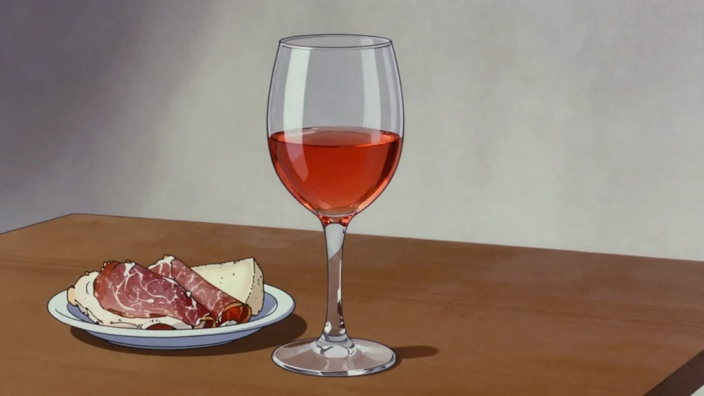 Cviček, pale, low-alcohol blend of red and white grapes from Dolenjska, Slovenia wine & spirit, anime style