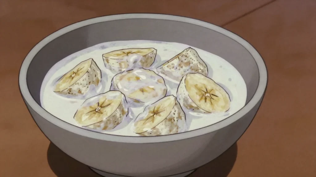 Dia, banana or taro simmered in thick coconut cream until soft and sweet, Papua New Guinea dessert, anime style