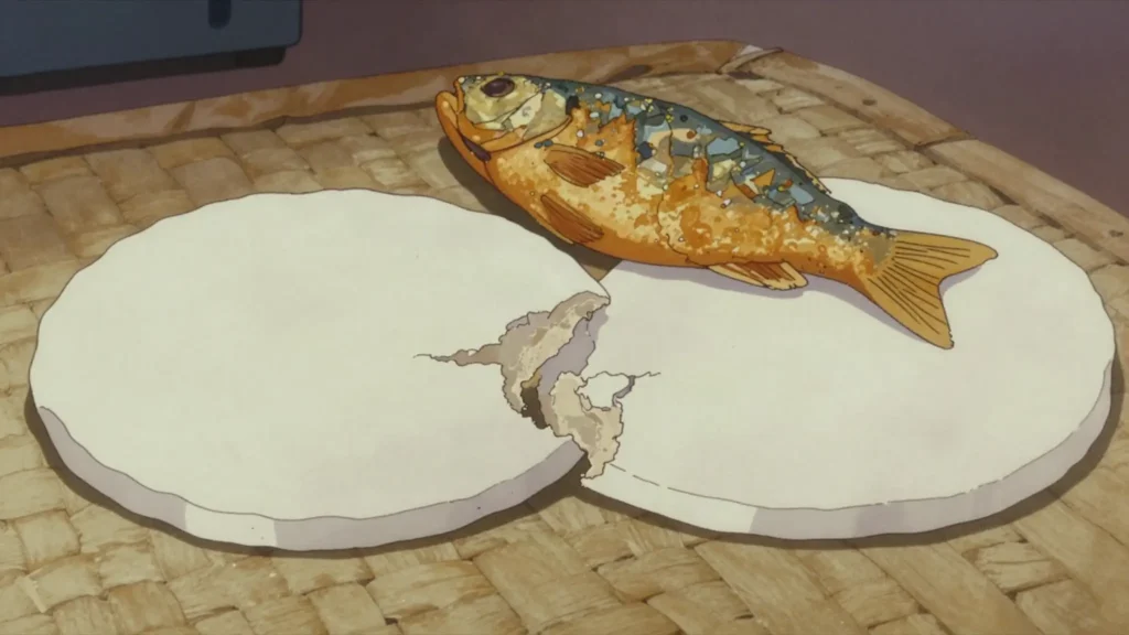 Ereba, thin crisp flatbread of grated bitter cassava, eaten with fish, Honduras bread & pastry, anime style