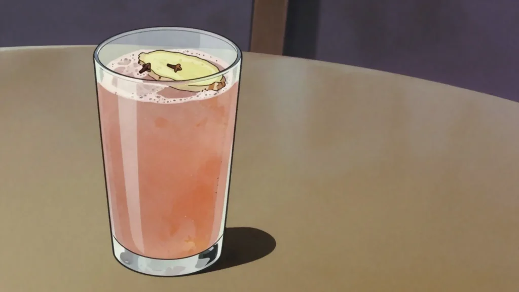 Fly, lightly fermented sweet potato or cassava drink spiced with ginger and cloves, Guyana drink, anime style