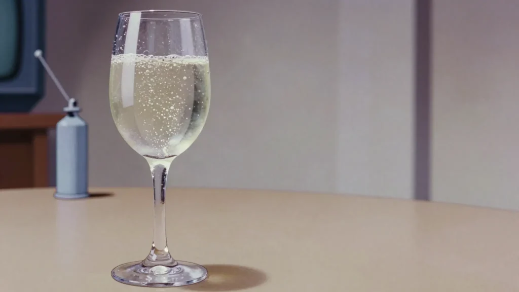 Fröccs, wine cut with soda water, ordered by named ratios, Hungary cocktail, anime style