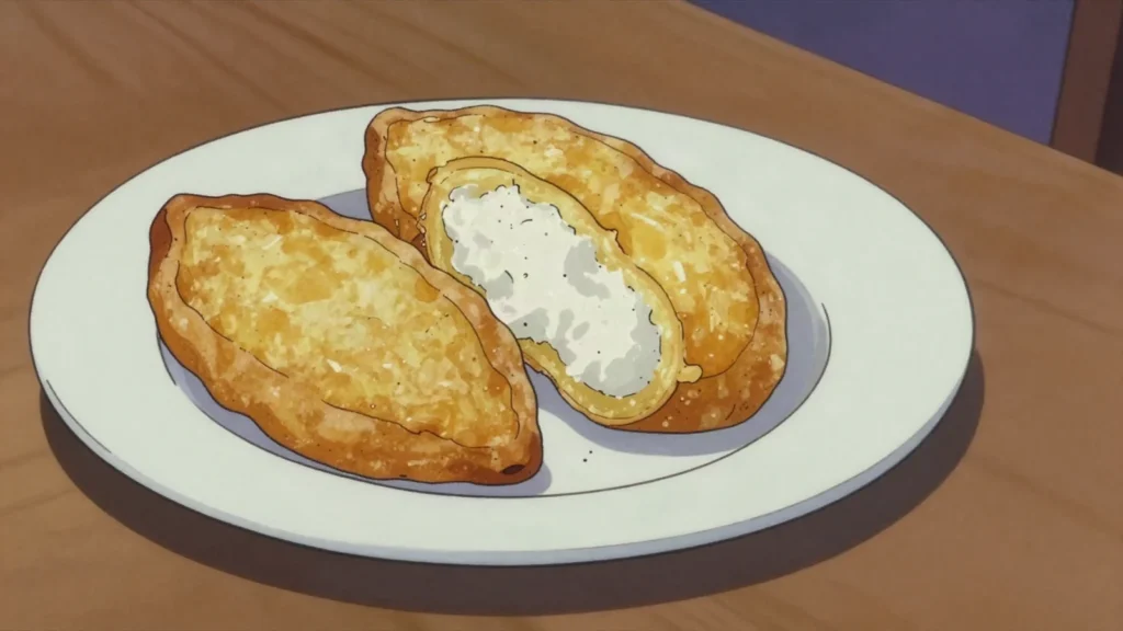 Gateau patate, sweet-potato and coconut cakes fried for tea time, Mauritius dessert, anime style