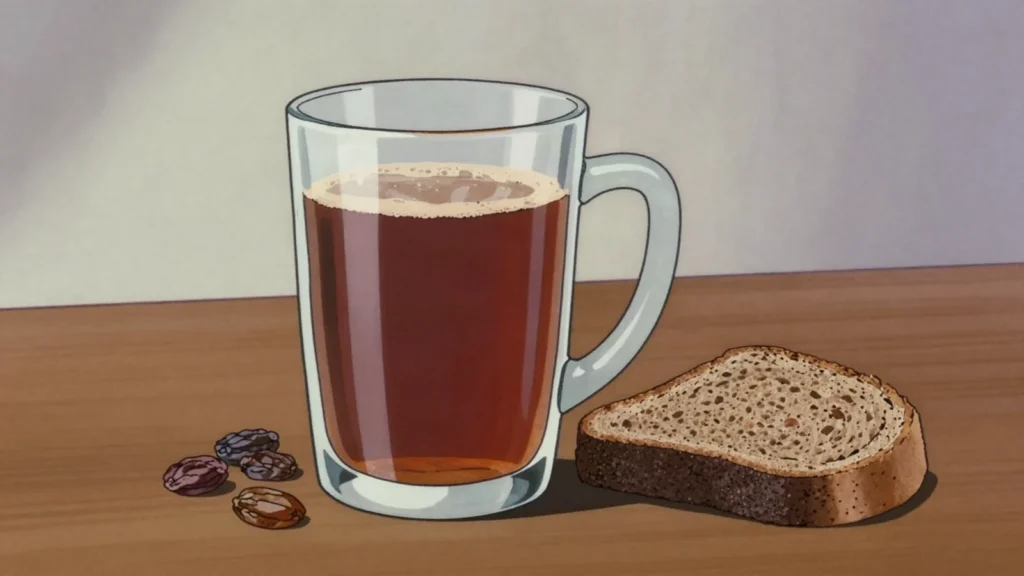 Gira, lithuanian kvass brewed from rye bread or caraway, Lithuania drink, anime style