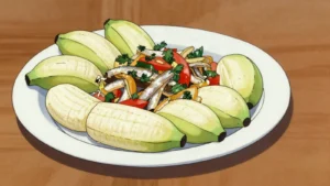 Green fig and saltfish