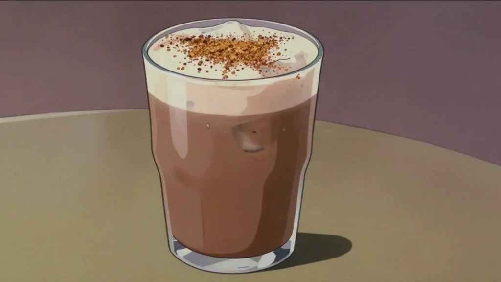 Guinness punch, stout blended with condensed milk, nutmeg and vanilla, drunk cold, Jamaica cocktail, anime style