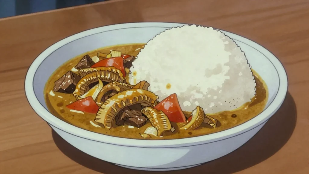 Guru, tripe simmered for hours with onion and tomato until soft, Zimbabwe soup & stew, anime style