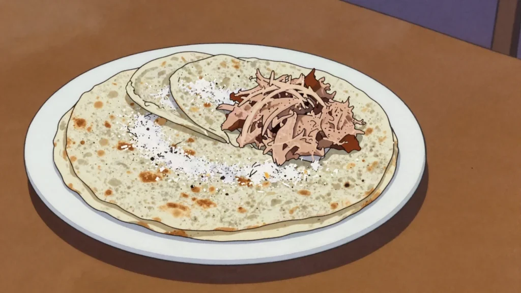 Huni Roshi, thin flatbread kneaded with grated coconut, cooked dry on a griddle, Maldives bread & pastry, anime style