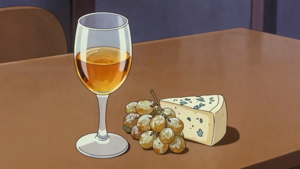 Icewine, intensely sweet wine pressed from grapes left to freeze solid on the vine, Canada wine & spirit, anime style