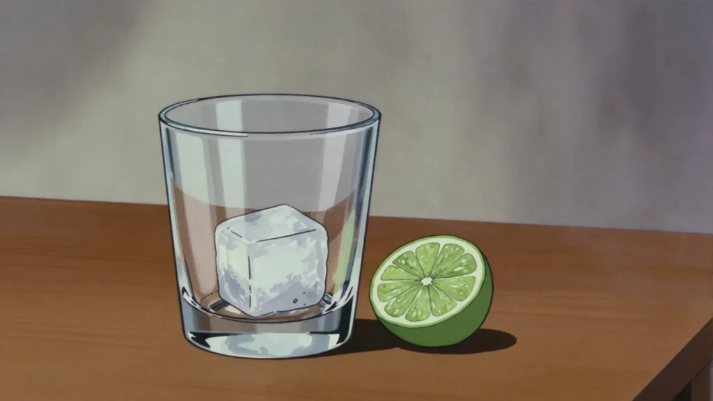 Jack Iron, very high proof rum drunk in Carriacou, famously dense enough to sink ice, Grenada wine & spirit, anime style