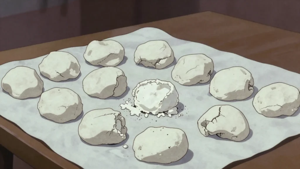 Jameed, dried goat-yogurt balls reconstituted into mansaf sauce; Karak's finest, Jordan sauce & condiment, anime style