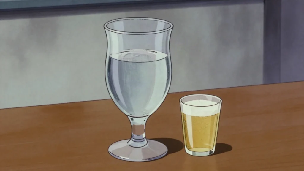 Jenever, juniper malt spirit sipped brim-full from tulip glasses, Netherlands wine & spirit, anime style