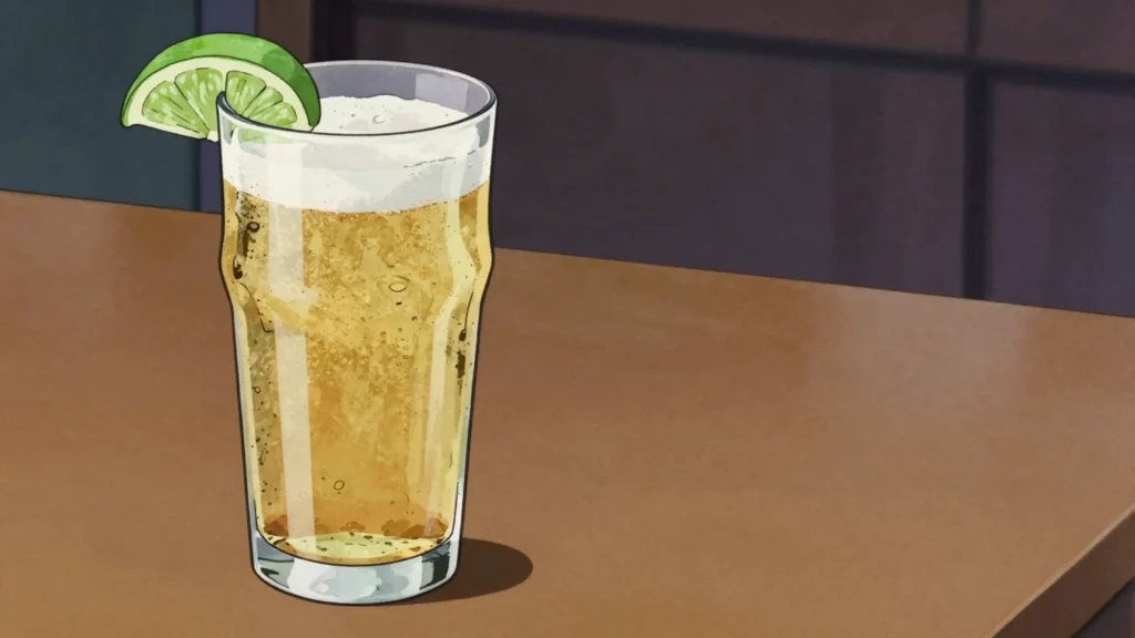 Kalik, light lager drunk cold at Junkanoo and on the beach, Bahamas wine & spirit, anime style