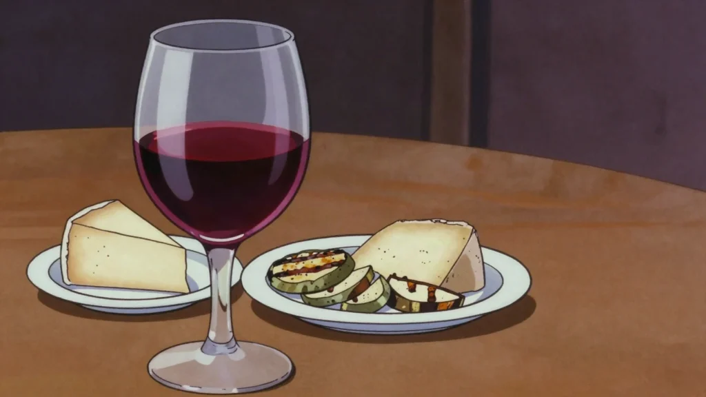 Kallmet, native red grape of the Lezhë hills giving soft, dark wines, Albania wine & spirit, anime style