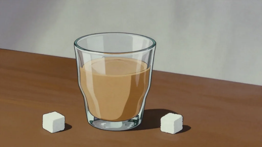 Karsk, weak coffee spiked with moonshine or vodka, a Trøndelag habit, Norway cocktail, anime style