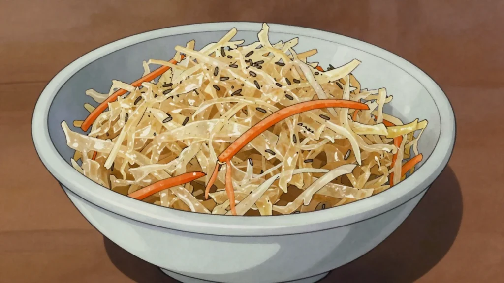 Kvashanaya kapusta, cabbage salted and fermented in barrels for the winter, Belarus fermented & pickled, anime style