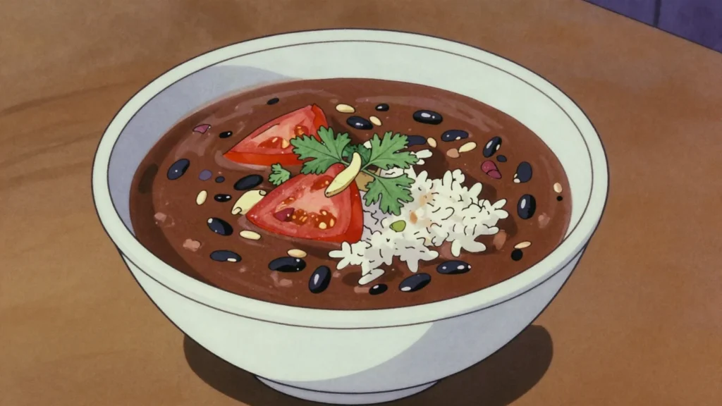 Kwati, soup of nine sprouted beans, eaten once a year at the Janai Purnima full moon, Nepal soup & stew, anime style
