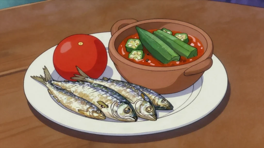 Lanhouin, sea fish salted and fermented until strongly aromatic, used in small, Benin fermented & pickled, anime style