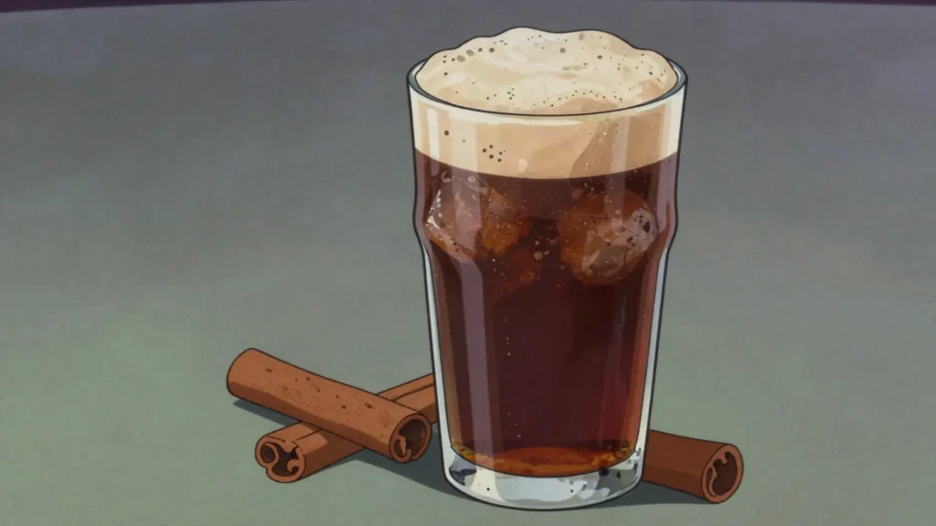 Mabí, fizzy, bitter drink fermented from tree bark with sugar and spices, Dominican Republic drink, anime style