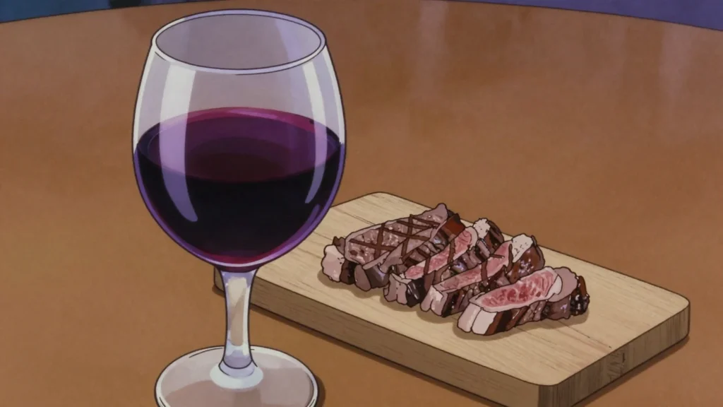 Malbec, dark, plummy red wine from Mendoza's high-altitude vineyards, Argentina wine & spirit, anime style