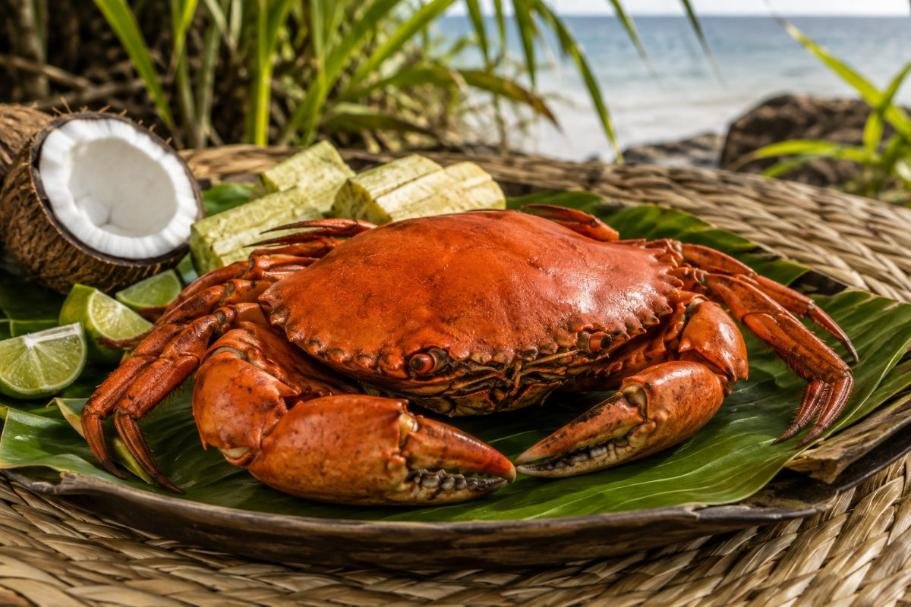 Mangrove Crab, pohnpei's famously fat crabs steamed or simmered in coconut milk, Micronesia main