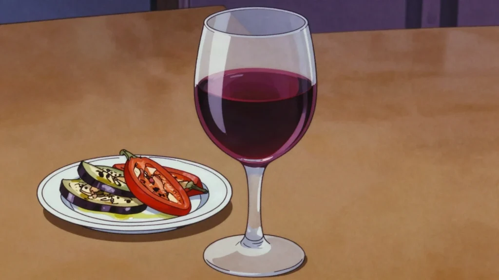 Mascara wine, deep, robust red from the Mascara highlands, Algeria's best-known, Algeria wine & spirit, anime style