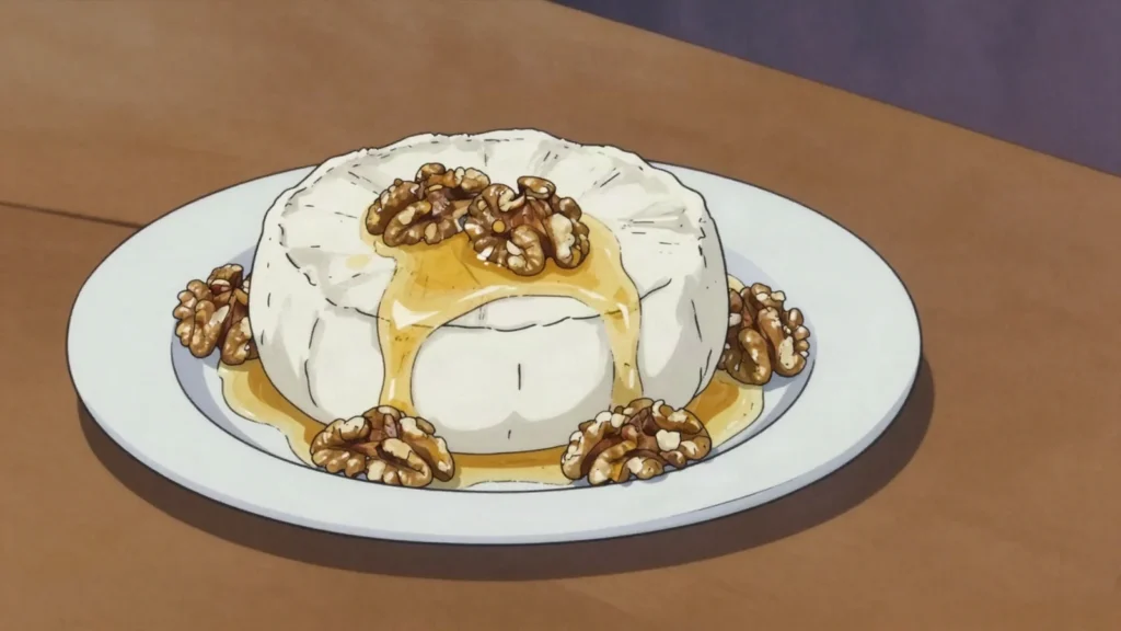 Mató, fresh unsalted curd cheese eaten with honey, Andorra cheese & dairy, anime style