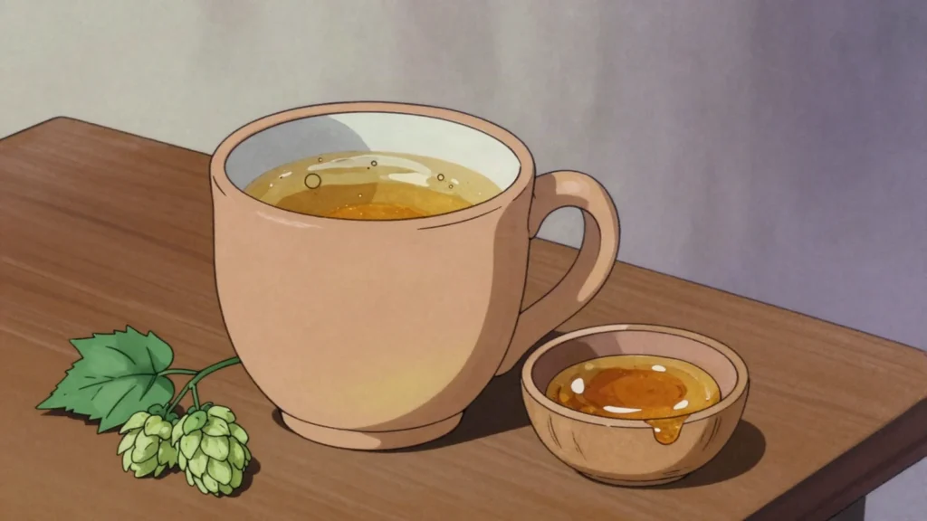 Medovukha, fermented honey drink, lightly alcoholic and often spiced, Russia wine & spirit, anime style