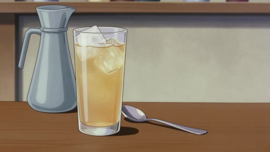 Mizuwari, whisky stirred with ice and soft water in exact proportions, Japan cocktail, anime style