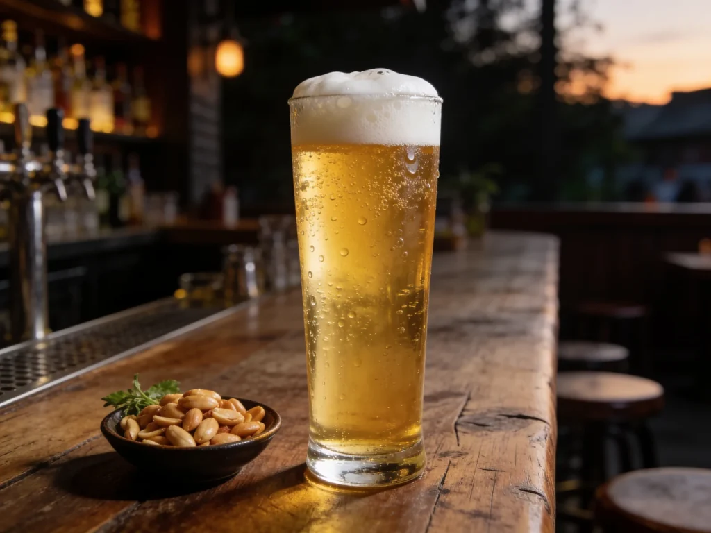 Nocal, pale lager poured with grilled fish along the Luanda seafront, Angola wine & spirit, anime style