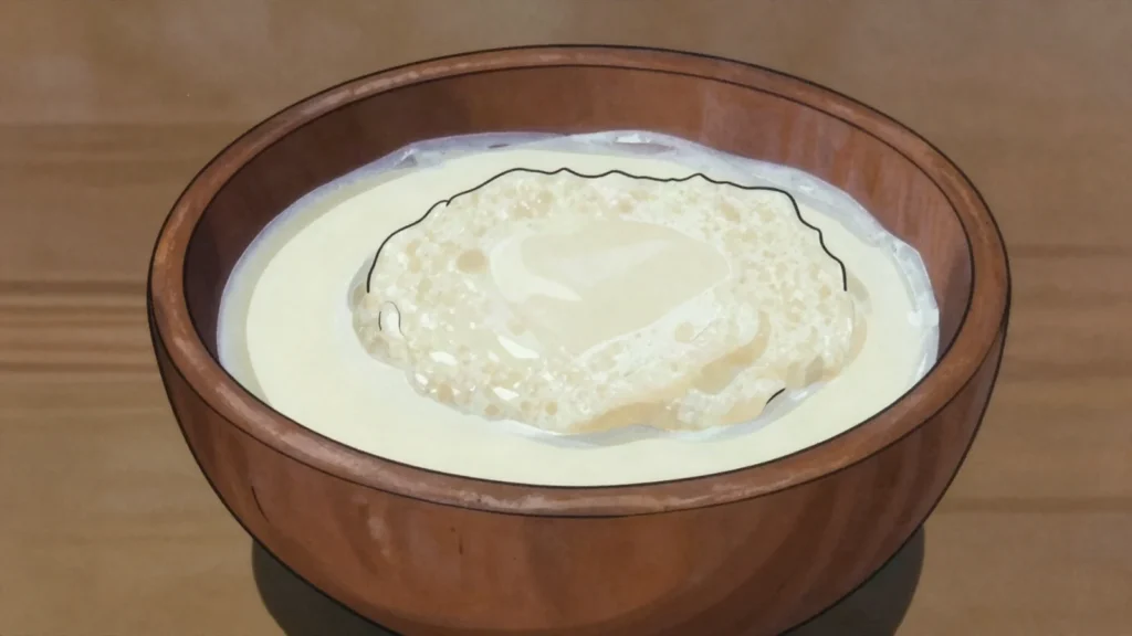 Omaere, herero-style naturally soured milk, Namibia cheese & dairy, anime style