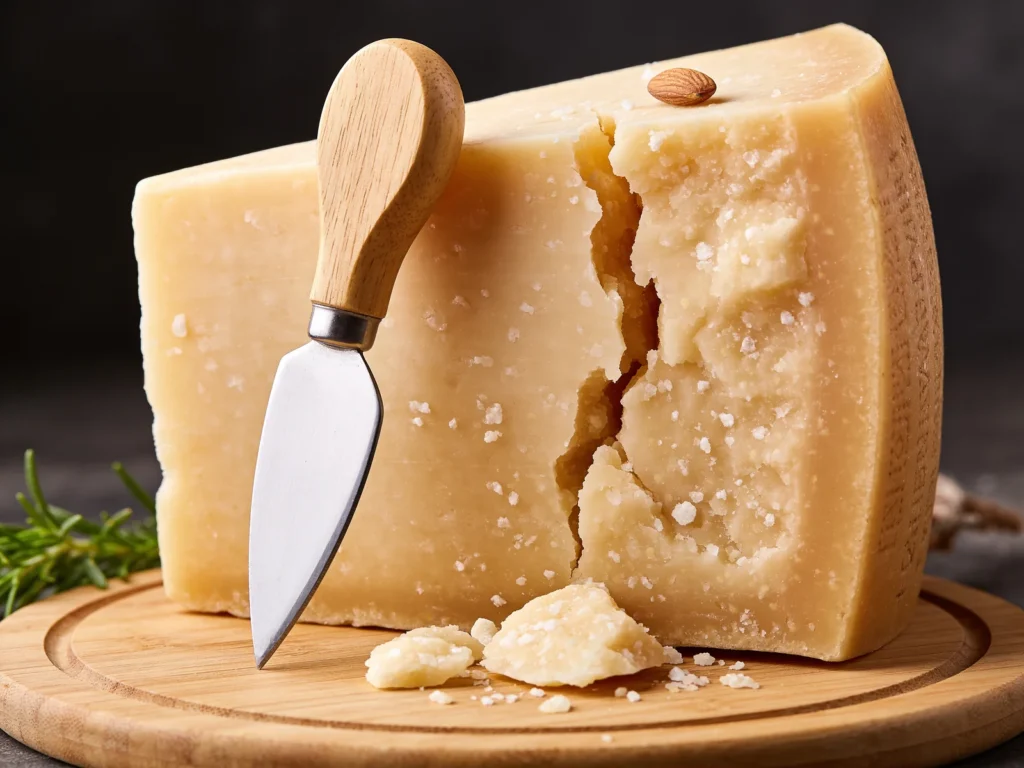 Parmigiano Reggiano, hard cow's-milk cheese aged one to three years, grated or eaten in, Italy cheese & dairy, anime style