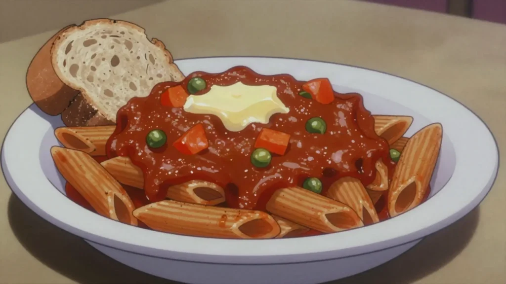 Pasta al sugo e berbere, asmara's Italian legacy: pasta in berbere-spiked tomato sauce, Eritrea main, anime style