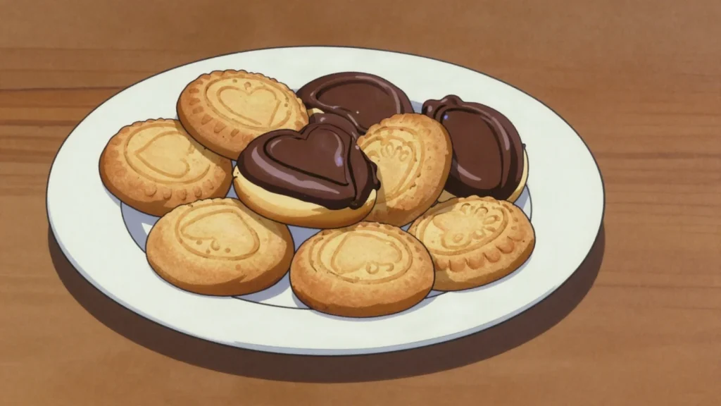 Pierniki toruńskie, spiced honey gingerbread pressed in carved moulds, sometimes glazed, Poland snack, anime style